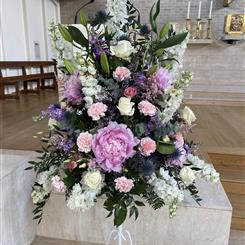 Pink lilac and White Pedestal 