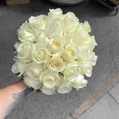 All white rose rose bridal posy 