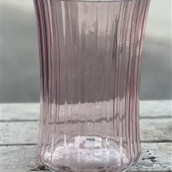 Pink Ribbed Vase