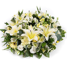 Lemon &amp; White lily Wreath