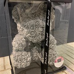 Large Grey rose bear