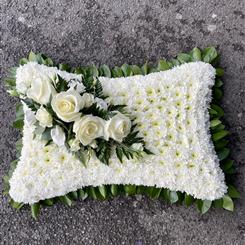 White and green pillow 