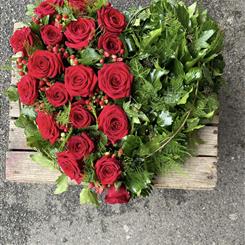 Rose and foliage heart 