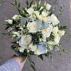 Rose  spray rose and gyp bridal bouquet 