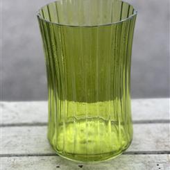 Green Ribbed Vase