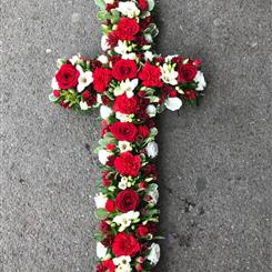 Red and White Loose Cross