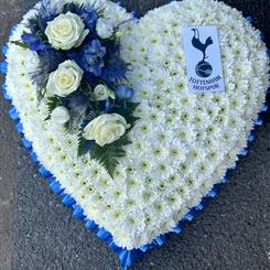 Blue and white heart with Tottenham badge 
