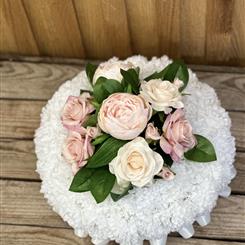 Silk White and pink posy 