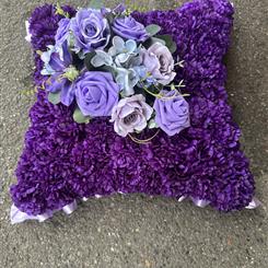 Silk purple cushion